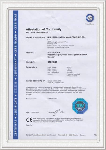 empilhador de bateria walkie